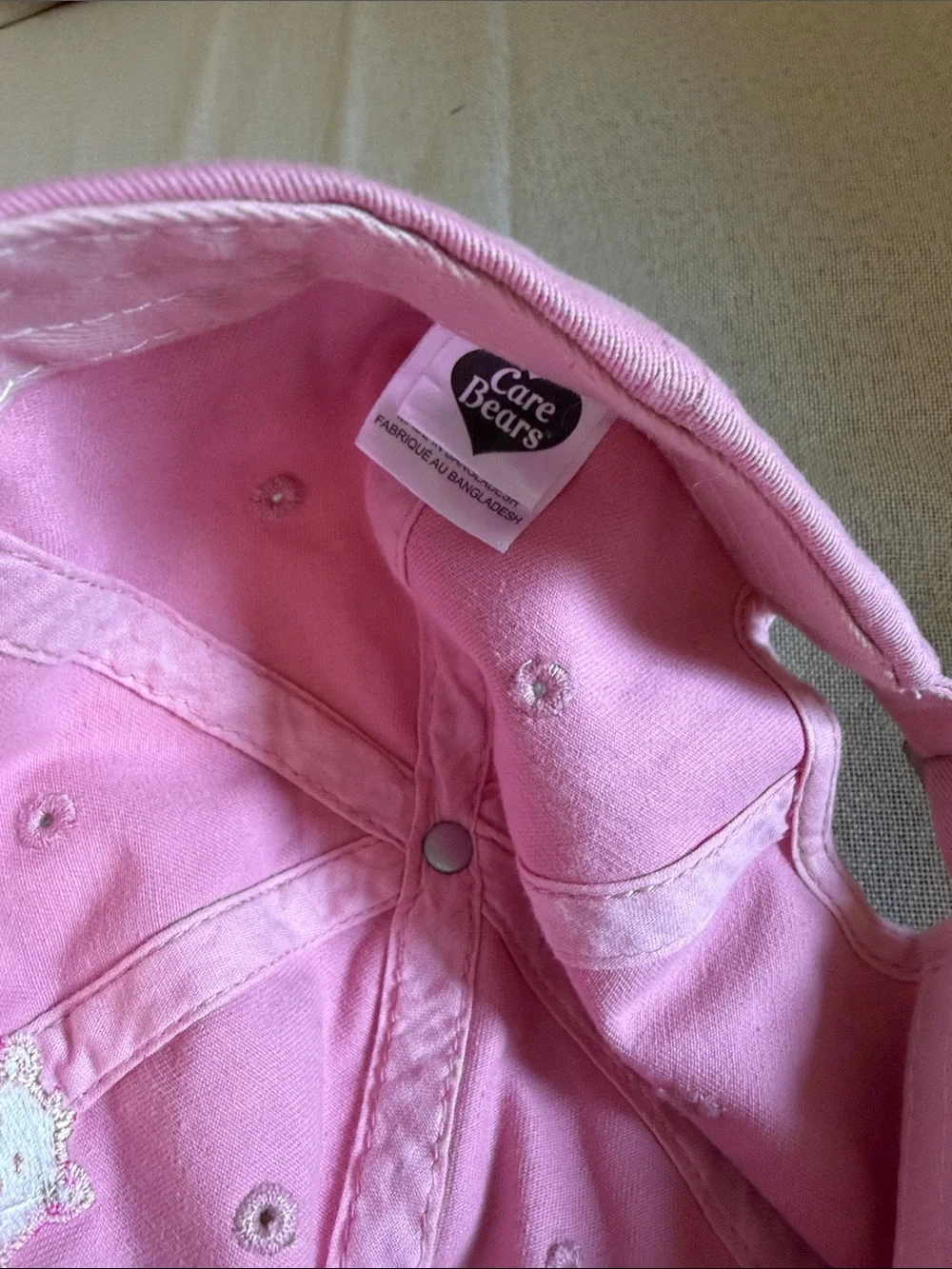 Care Bears Pink Baseball Cap with Embroidered Rainbow Bear